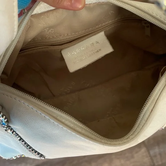 Barbara Milano Leather Diamond Detailed Mini Shoulder Handbag - Picture 8 of 8